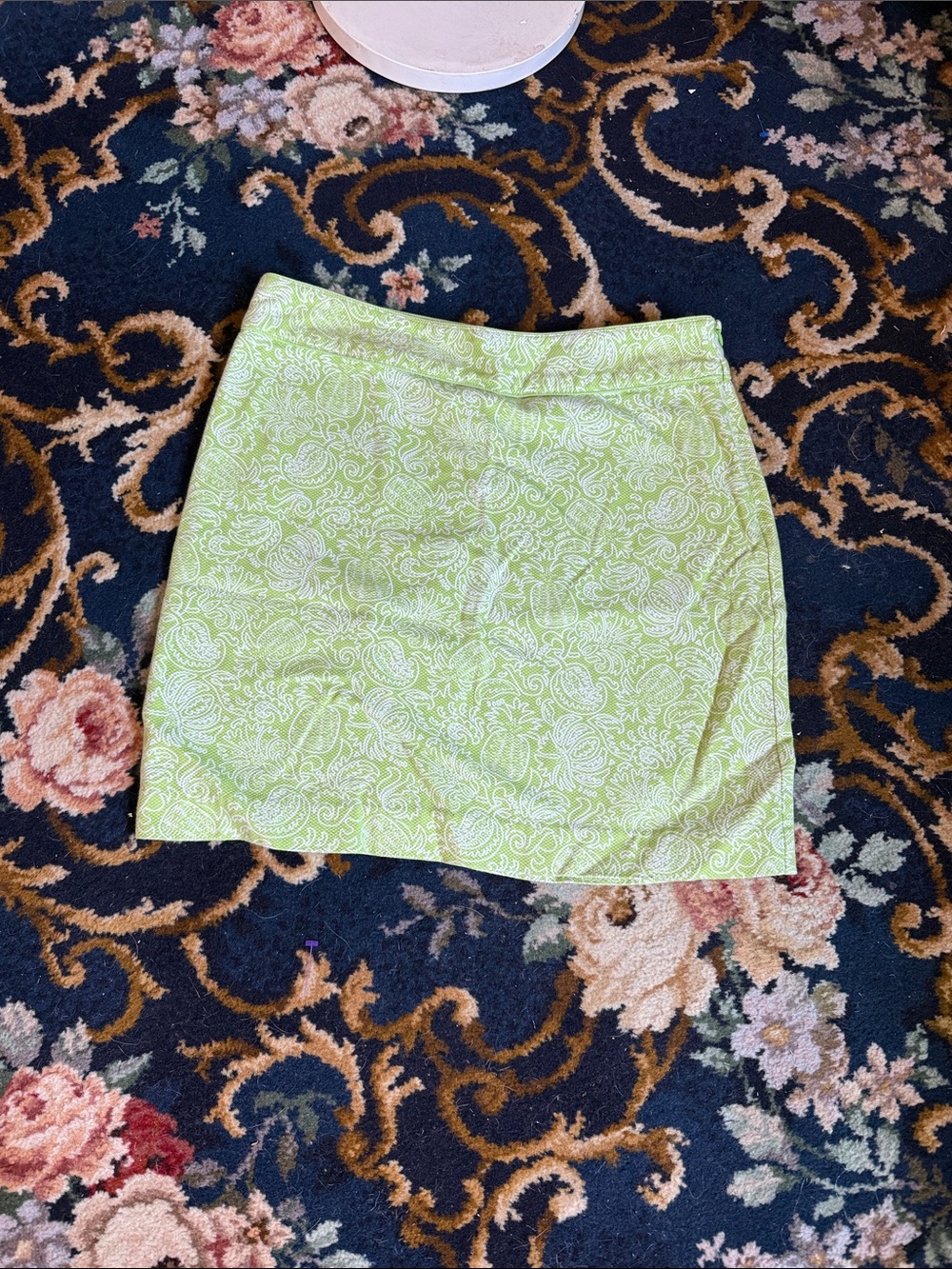 Vineyard Vines Light Lime Paisley Mini Skirt- worn about 6x